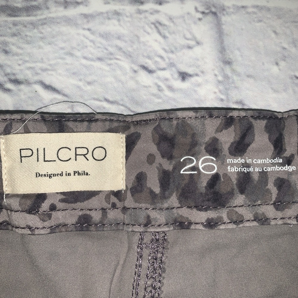 Pilcro Boot Cut Pants Womens X-Small Sz 0 Gray Leopard Mid Rise Animal Print - Picture 8 of 9